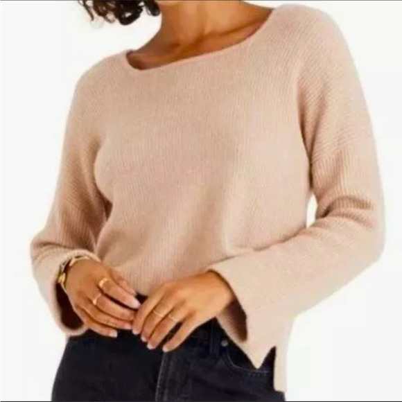 ☀️MADEWELL Alpaca Wool Blend Square Neck Pullover Sweater - Picture 1 of 10
